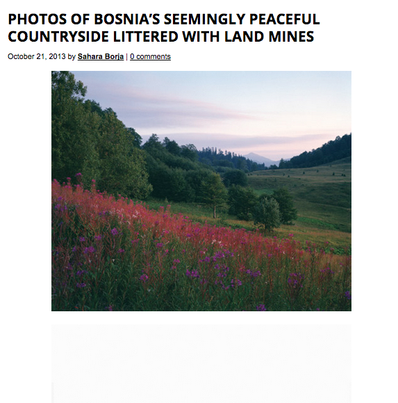 For Feature Shoot, Brett Van Ort: http://www.featureshoot.com/2013/10/photos-of-bosnias-seemingly-peaceful-countryside-littered-with-land-mines/
