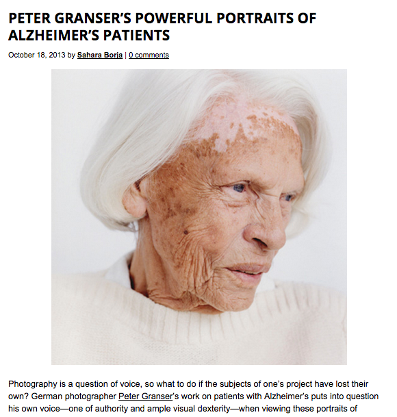 For Feature Shoot, Peter Granser: http://www.featureshoot.com/2013/10/peter-gransers-powerful-portraits-of-alzheimer%E2%80%99s-patients/